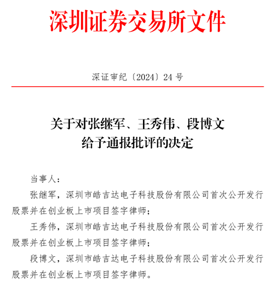 中信证券被监管层书面警示！涉皓吉达IPO项目