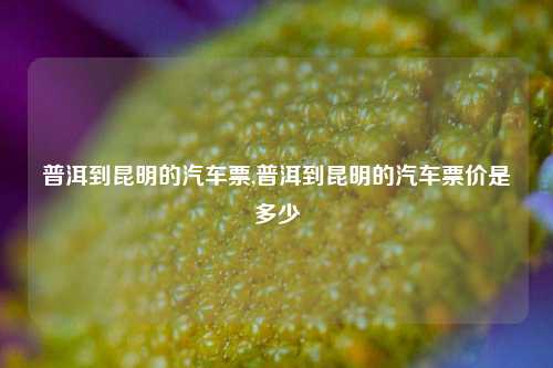 普洱到昆明的汽车票,普洱到昆明的汽车票价是多少