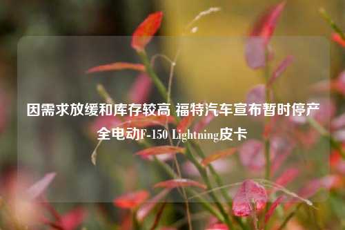 因需求放缓和库存较高 福特汽车宣布暂时停产全电动F-150 Lightning皮卡