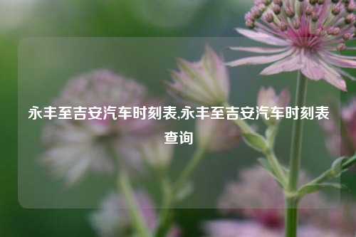 永丰至吉安汽车时刻表,永丰至吉安汽车时刻表查询