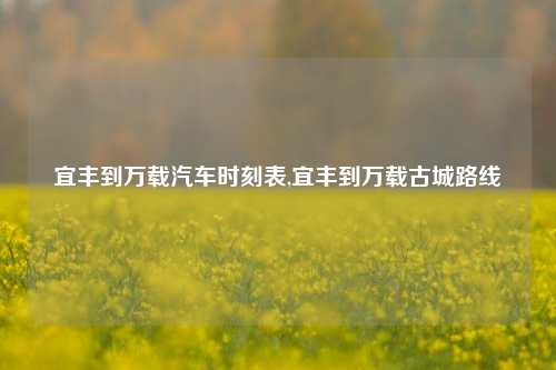 宜丰到万载汽车时刻表,宜丰到万载古城路线