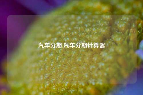 汽车分期,汽车分期计算器