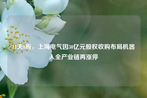 11天8板，上海电气因30亿元股权收购布局机器人全产业链再涨停