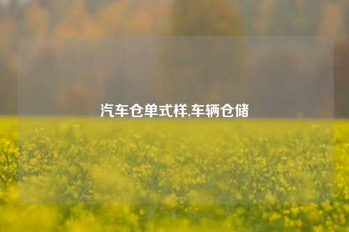 汽车仓单式样,车辆仓储