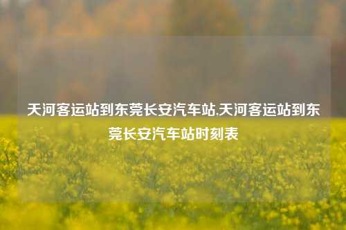 天河客运站到东莞长安汽车站,天河客运站到东莞长安汽车站时刻表