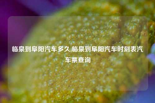 临泉到阜阳汽车多久,临泉到阜阳汽车时刻表汽车票查询