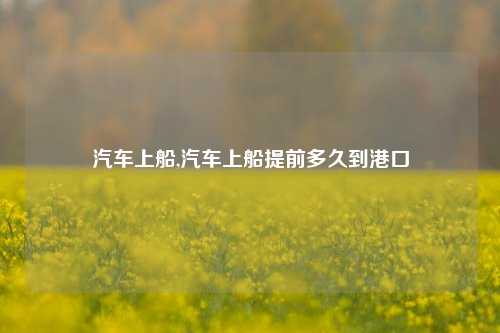 汽车上船,汽车上船提前多久到港口