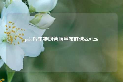 polo汽车特朗普版宣布胜选65.97.26