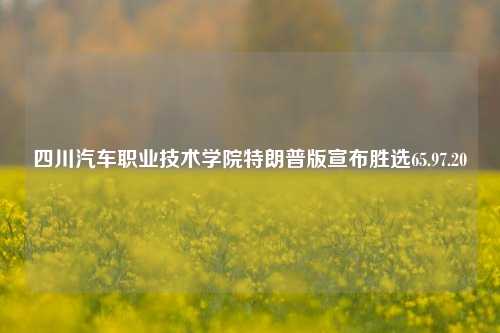 四川汽车职业技术学院特朗普版宣布胜选65.97.20