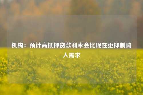 机构：预计高抵押贷款利率会比现在更抑制购入需求