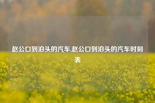 赵公口到泊头的汽车,赵公口到泊头的汽车时刻表