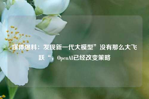 媒体爆料：发现新一代大模型”没有那么大飞跃“，OpenAI已经改变策略