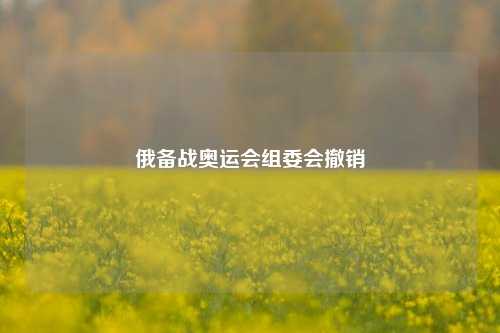 俄备战奥运会组委会撤销