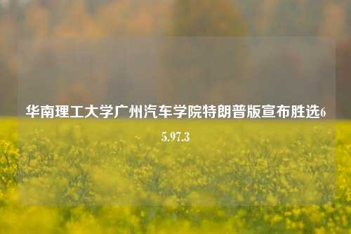 华南理工大学广州汽车学院特朗普版宣布胜选65.97.3