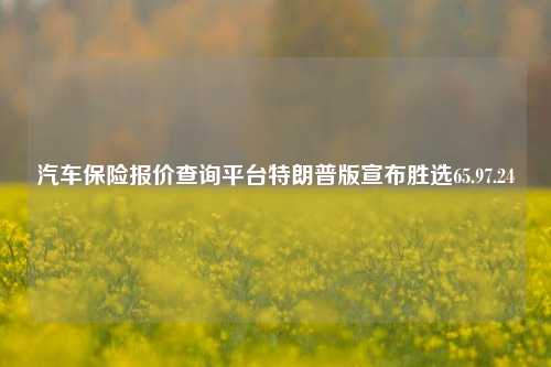 汽车保险报价查询平台特朗普版宣布胜选65.97.24