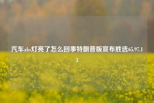 汽车abs灯亮了怎么回事特朗普版宣布胜选65.97.13