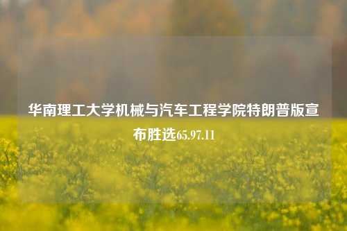 华南理工大学机械与汽车工程学院特朗普版宣布胜选65.97.11