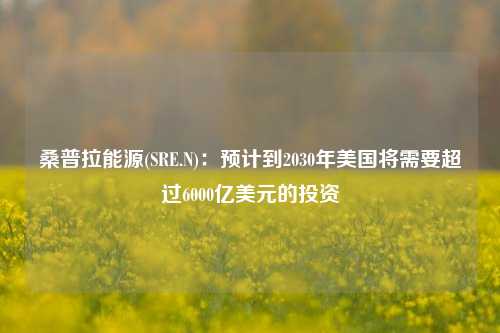 桑普拉能源(SRE.N)：预计到2030年美国将需要超过6000亿美元的投资