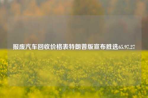 报废汽车回收价格表特朗普版宣布胜选65.97.27