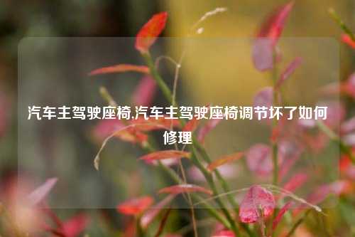 汽车主驾驶座椅,汽车主驾驶座椅调节坏了如何修理