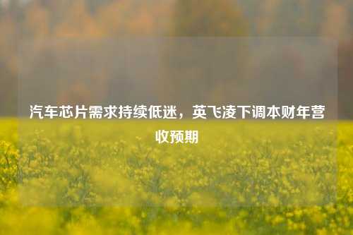 汽车芯片需求持续低迷，英飞凌下调本财年营收预期