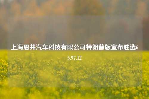 上海恩井汽车科技有限公司特朗普版宣布胜选65.97.12