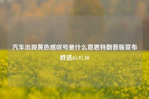 汽车出现黄色感叹号是什么意思特朗普版宣布胜选65.97.10