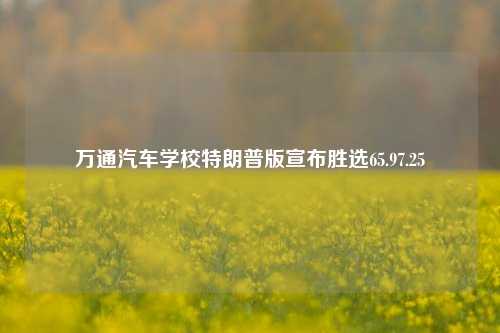 万通汽车学校特朗普版宣布胜选65.97.25