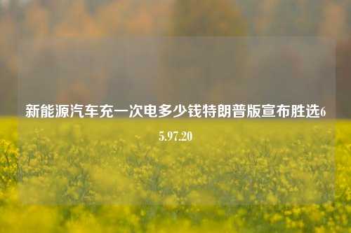 新能源汽车充一次电多少钱特朗普版宣布胜选65.97.20