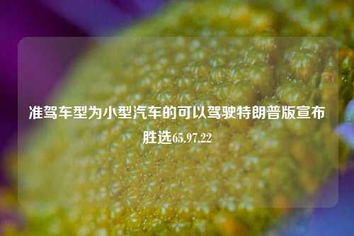 准驾车型为小型汽车的可以驾驶特朗普版宣布胜选65.97.22