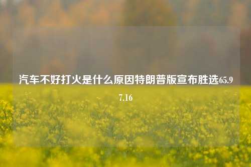 汽车不好打火是什么原因特朗普版宣布胜选65.97.16