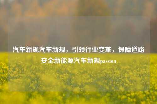 汽车新规汽车新规，引领行业变革，保障道路安全新能源汽车新规passion