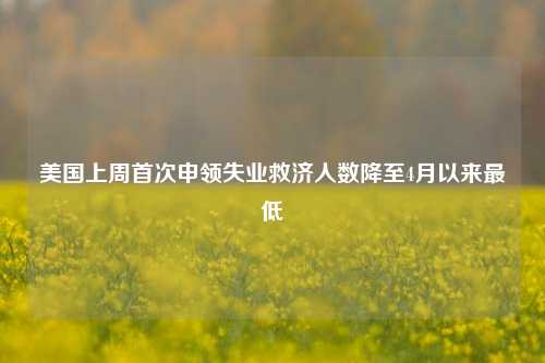 美国上周首次申领失业救济人数降至4月以来最低