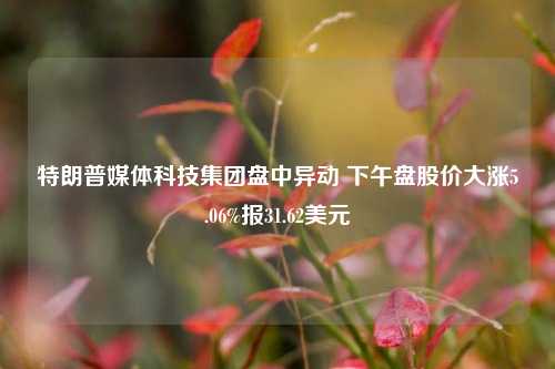 特朗普媒体科技集团盘中异动 下午盘股价大涨5.06%报31.62美元