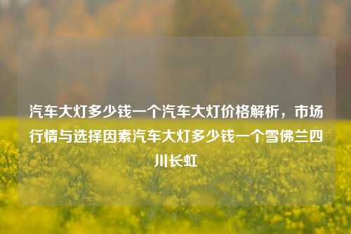 汽车大灯多少钱一个汽车大灯价格解析，市场行情与选择因素汽车大灯多少钱一个雪佛兰四川长虹