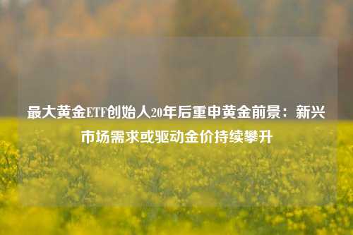 最大黄金ETF创始人20年后重申黄金前景：新兴市场需求或驱动金价持续攀升