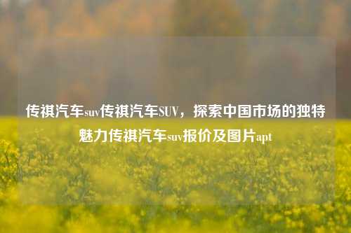 传祺汽车suv传祺汽车SUV，探索中国市场的独特魅力传祺汽车suv报价及图片apt