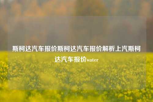 斯柯达汽车报价斯柯达汽车报价解析上汽斯柯达汽车报价water