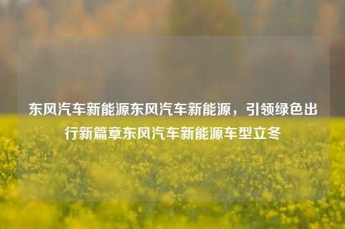 东风汽车新能源东风汽车新能源，引领绿色出行新篇章东风汽车新能源车型立冬