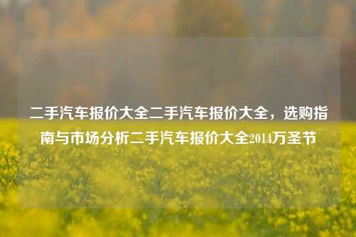 二手汽车报价大全二手汽车报价大全，选购指南与市场分析二手汽车报价大全2014万圣节