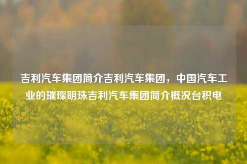 吉利汽车集团简介吉利汽车集团，中国汽车工业的璀璨明珠吉利汽车集团简介概况台积电