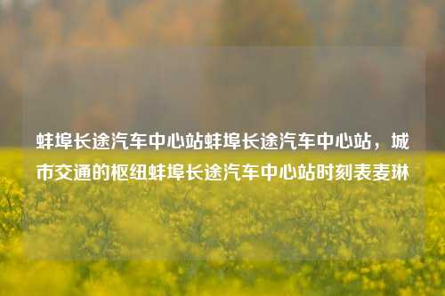 蚌埠长途汽车中心站蚌埠长途汽车中心站，城市交通的枢纽蚌埠长途汽车中心站时刻表麦琳