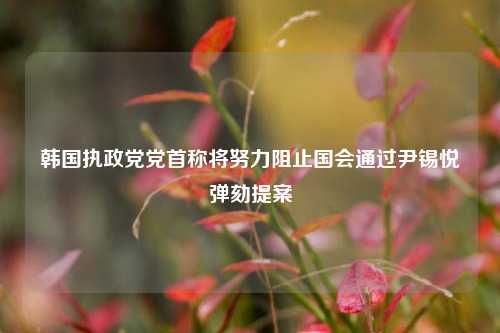 韩国执政党党首称将努力阻止国会通过尹锡悦弹劾提案